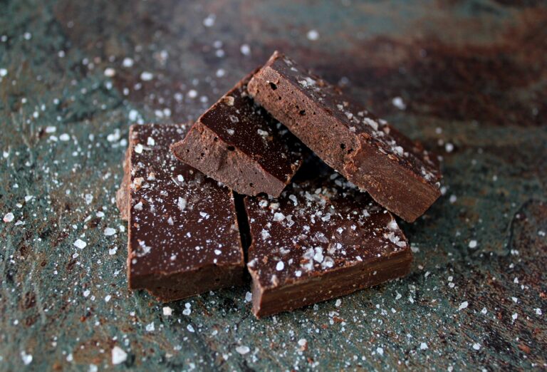 Dark chocolate with salt and caramel