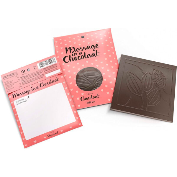 Let's Chocolaat Tableta Message in a Chocolaat Dark - 51% cocoa