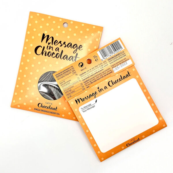 Let's Chocolaat Tableta Message in a Chocolaat Ecuador - 75% cocoa