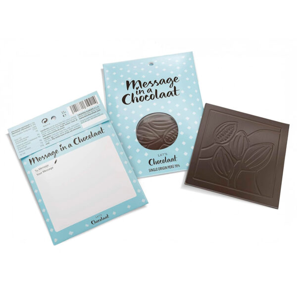Let's Chocolaat Tableta Message in a Chocolaat Peru - 70% cocoa