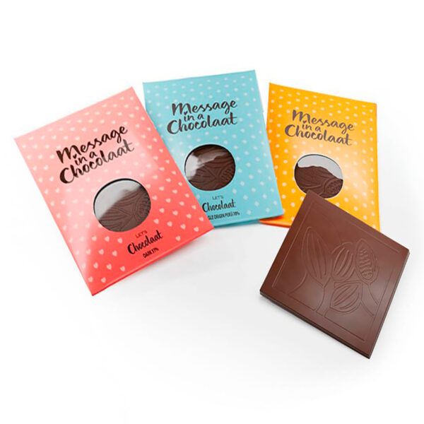 Let's Chocolaat still life Message in a Chocolaat tablets