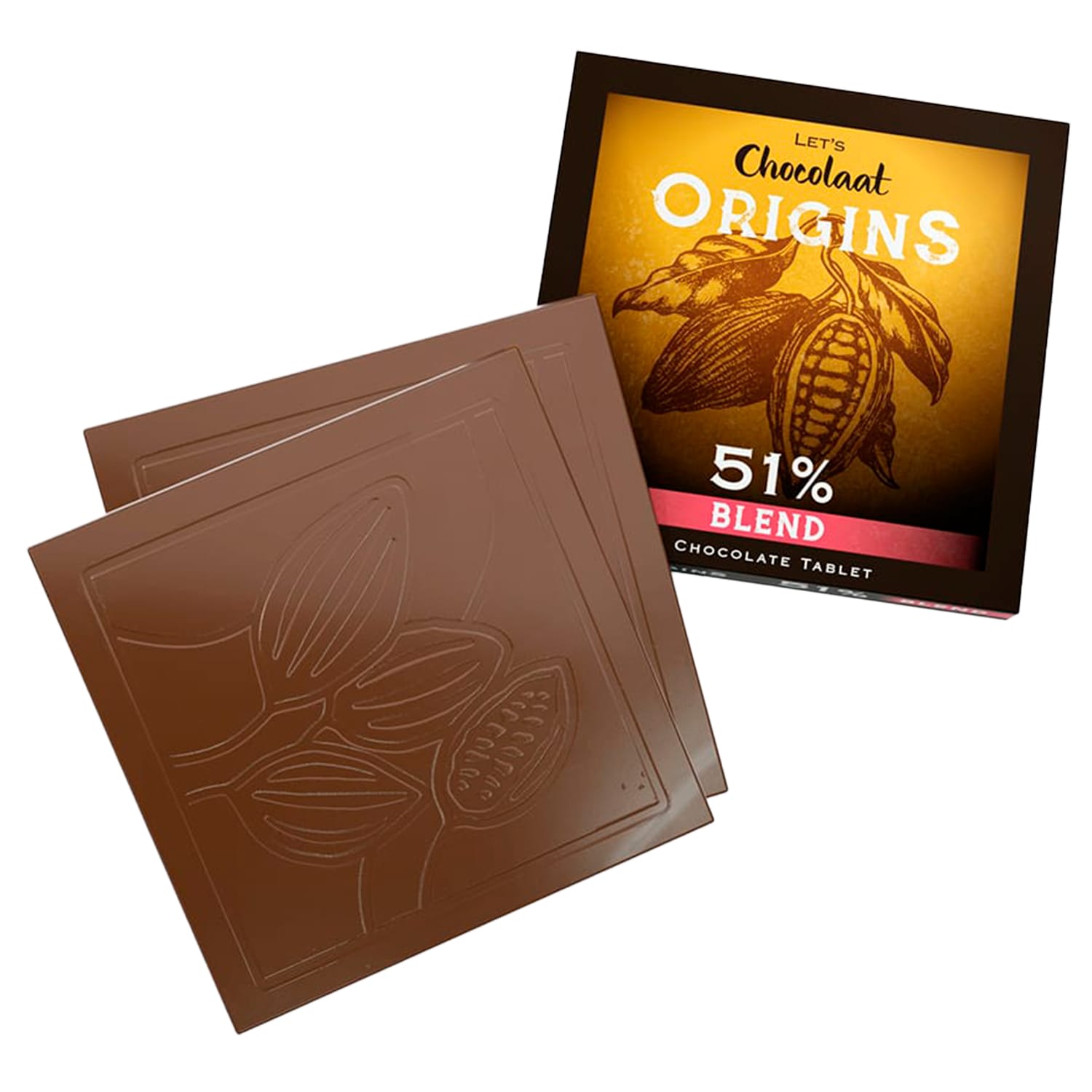 Let's Chocolaat Origins Dark Tablet - 51% cocoa