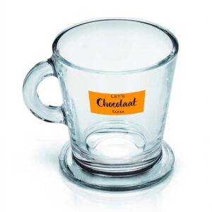 Lets Chocolaat 8cl glass mugs