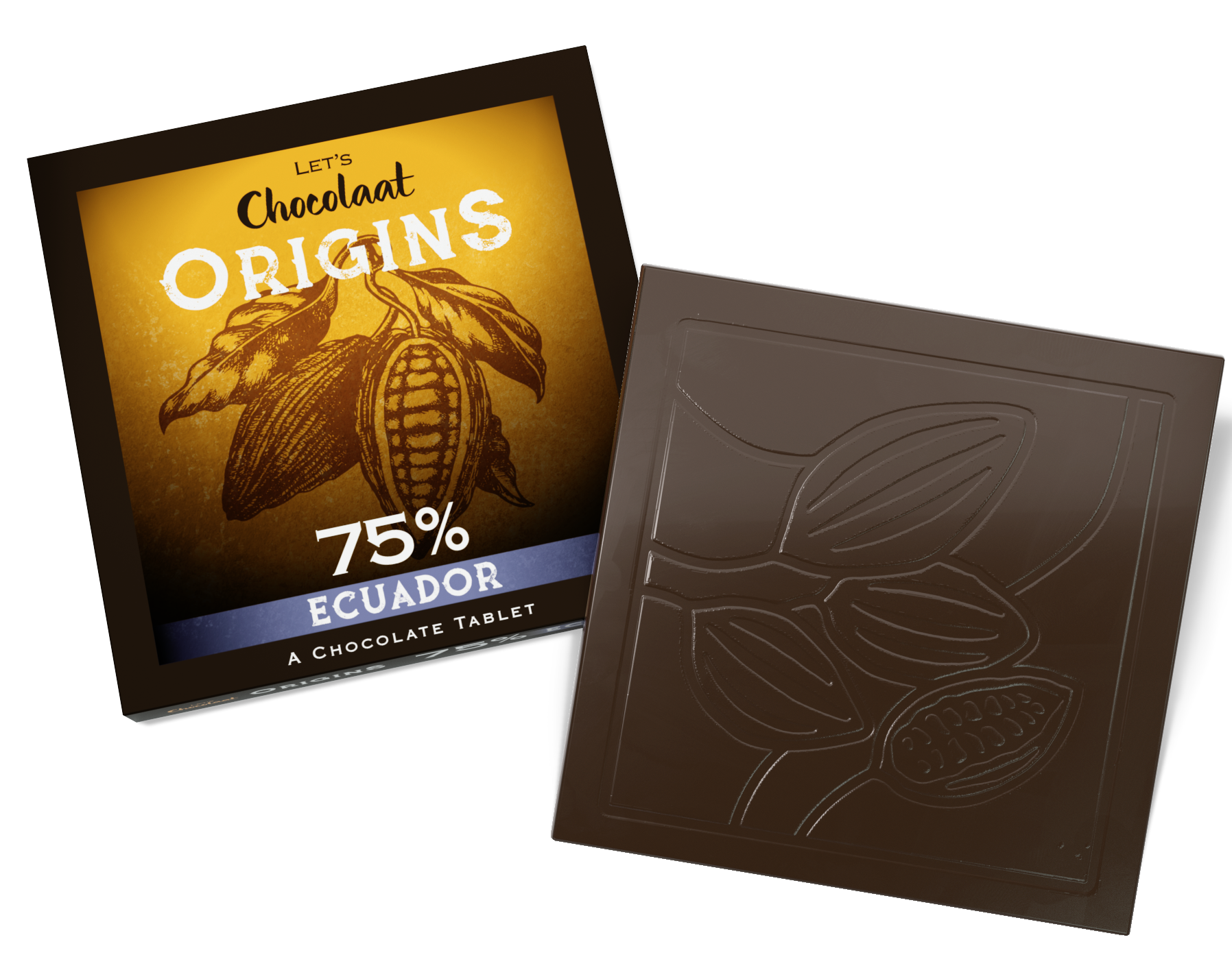 Ecuador Chocolate 75% cocoa Let's Chocolaat