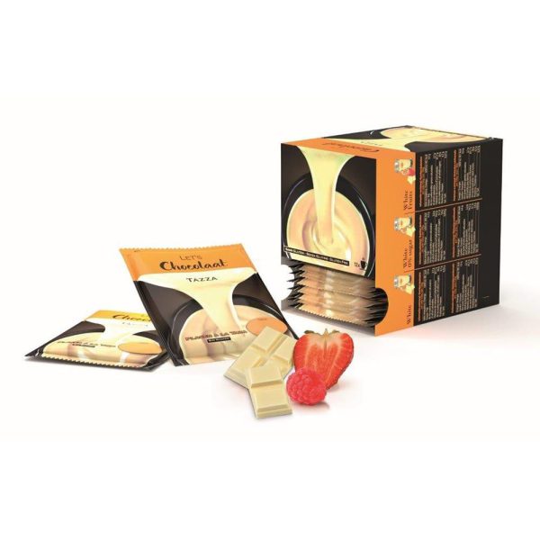 White drinking chocolate with red berries - box of 12 sachets