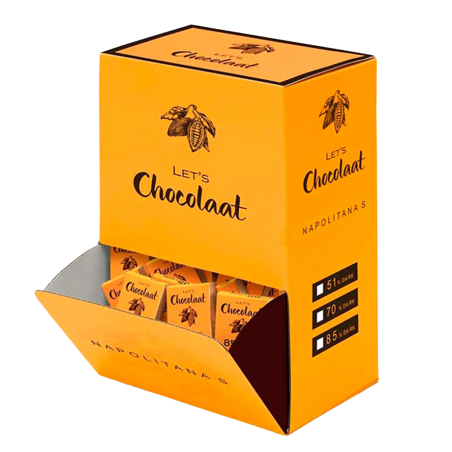 Chocolate Napolitanas in a dispenser box